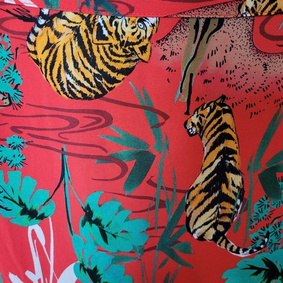 H! By Henry Holland Tiger Print Shirt Dress, VGUC, Size EU 42/L - Picture 5 of 9